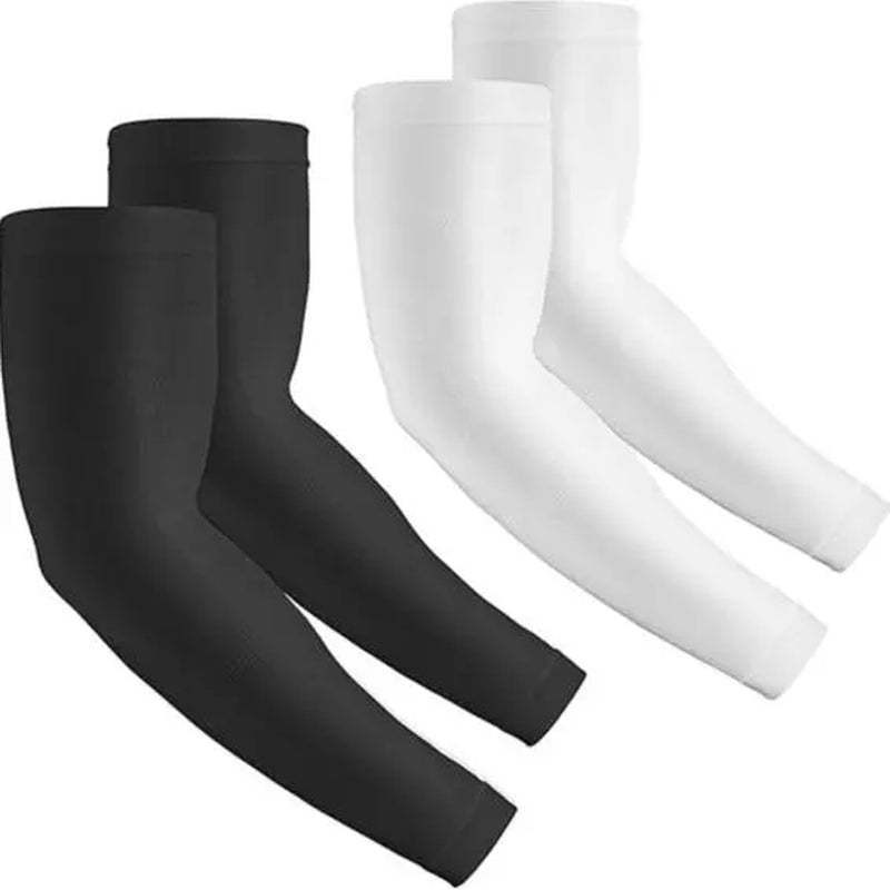 2 Pair Sun Protection Cooling Arm Sleeves Compression - Tattoo Cover up - Sun Sleeves for Men Women Youth
