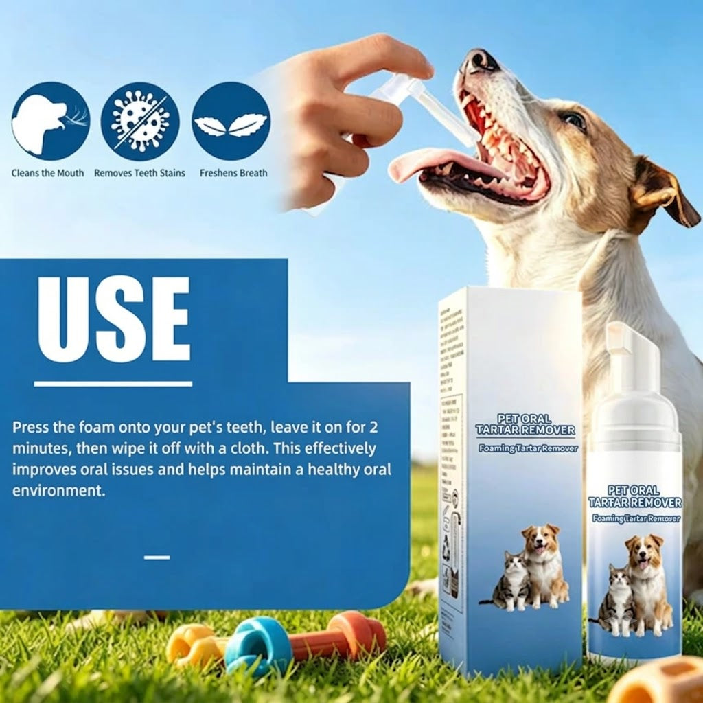 ⏰LIMITED TIME 50% OFF! 🏠🤢 Fix Dog Stinky Breath Instantly! Vet-Approved Dog & Cat Teeth Cleaning Foam
