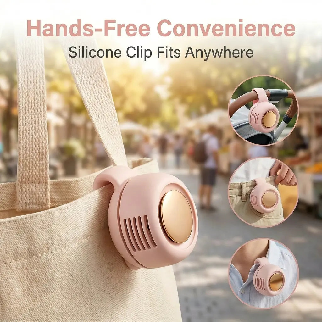 ⏰🔥Last Day 50% OFF! 🏠Hands-Free Bladeless Waist Clip Fan for Outdoor & Work