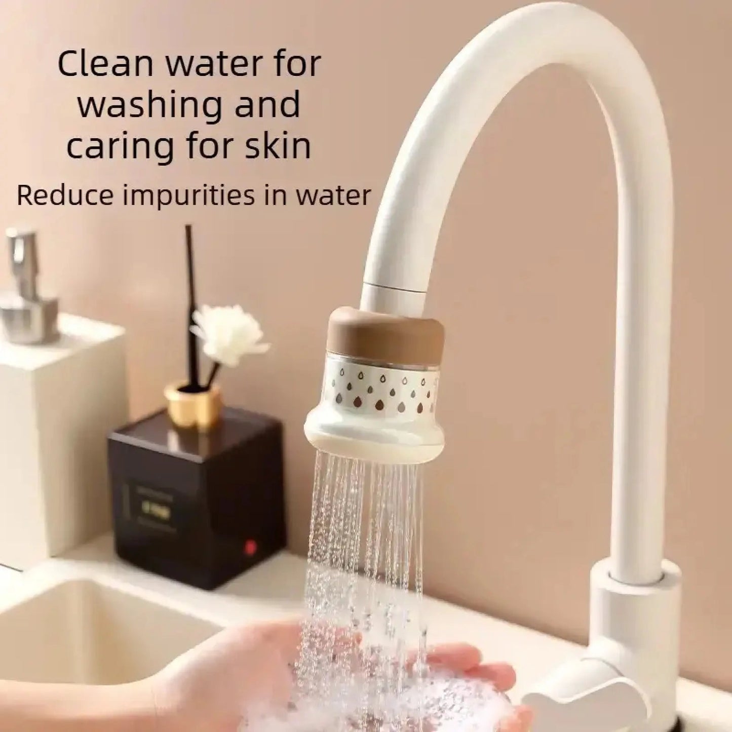 Minimalist Fresh Water Tap Filter for Home Use - Multi-Layer Filtration Purifier Tap for Kitchen Vegetable Washing, Splash Guard