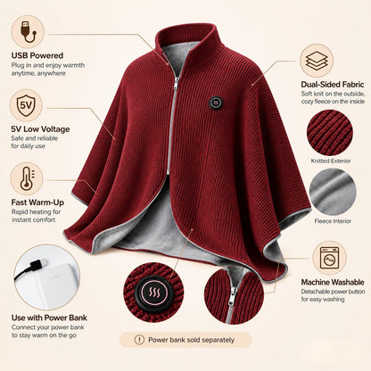 🎄 Best Christmas Gift for Family! ❄️ Stay Warm All Winter — Portable Electric Heated Blanket Shawl