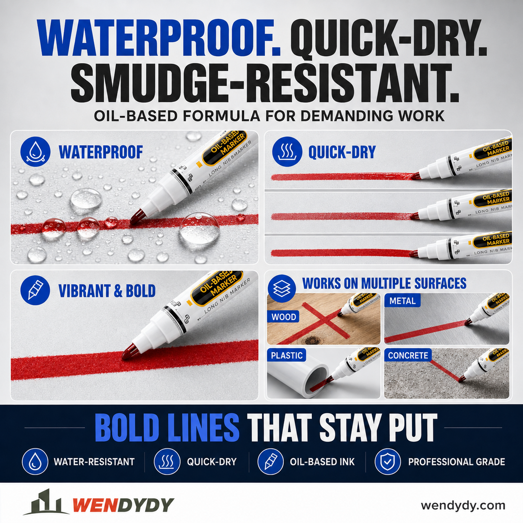 🛠️Precision Tip Oil‑Based Marker｜Quick‑Dry, Waterproof, Smudge‑Proof & Fade‑Resistant🖊️