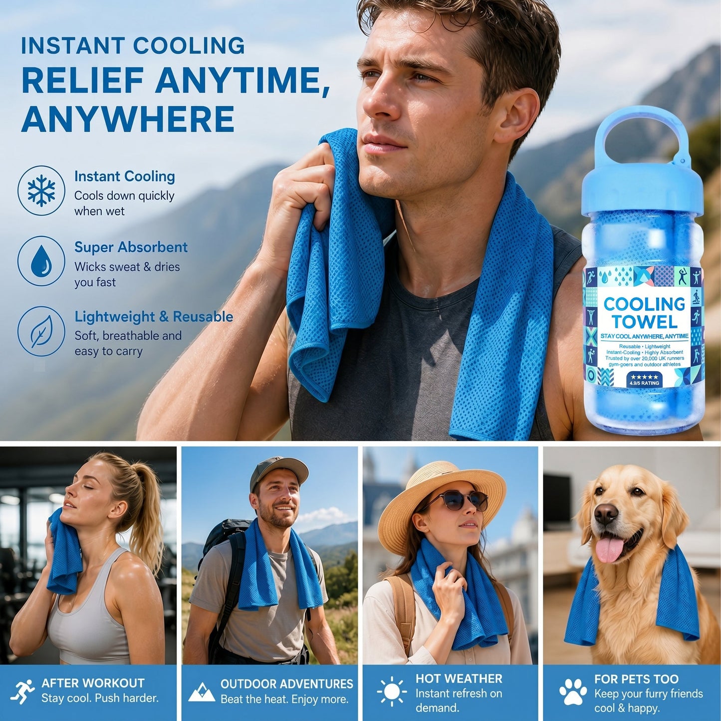 🏃‍♂️ Stay Chilled 10X Longer! Ultimate Cooling Sports Towel (⏰Buy 1 Get 1 FREE)