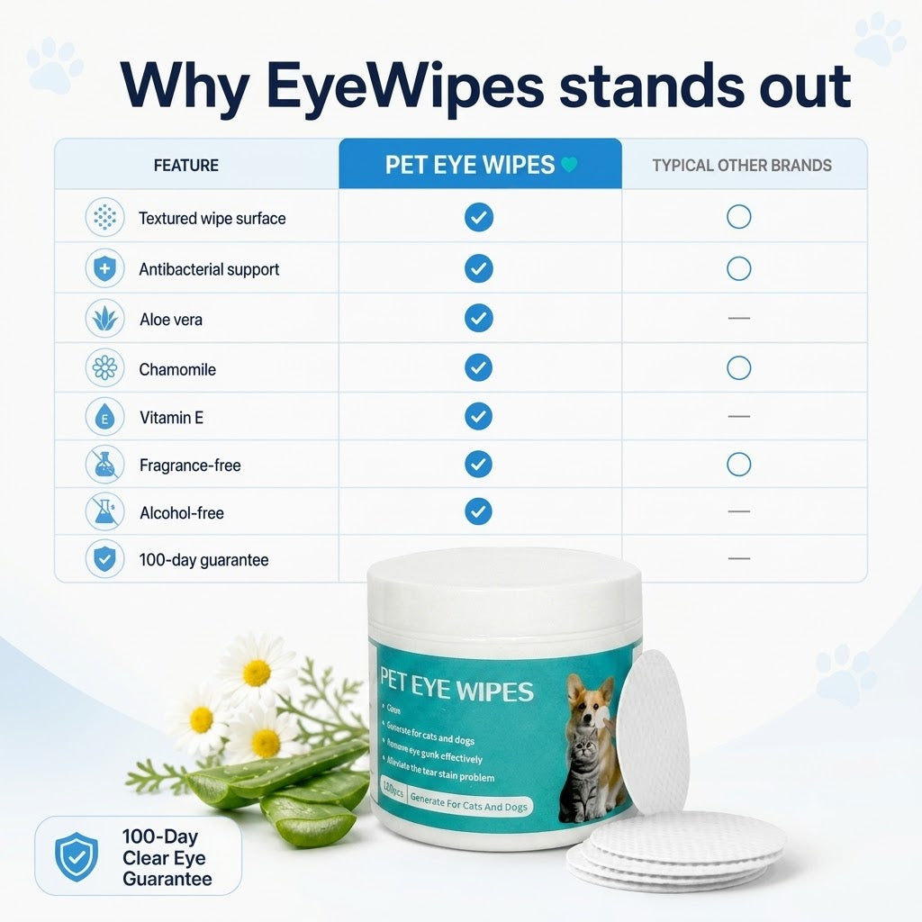 🐶 Clear Eyes, Happier Dog!  Anti-Tear Stain Wipes (⏰50% OFF)