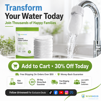 ⏰60% OFF! Anti‑Splash Faucet Cotton Filter | Remove Rust & Sediment