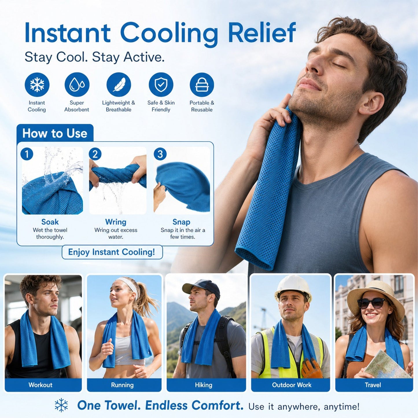 🏃‍♂️ Stay Chilled 10X Longer! Ultimate Cooling Sports Towel (⏰Buy 1 Get 1 FREE)