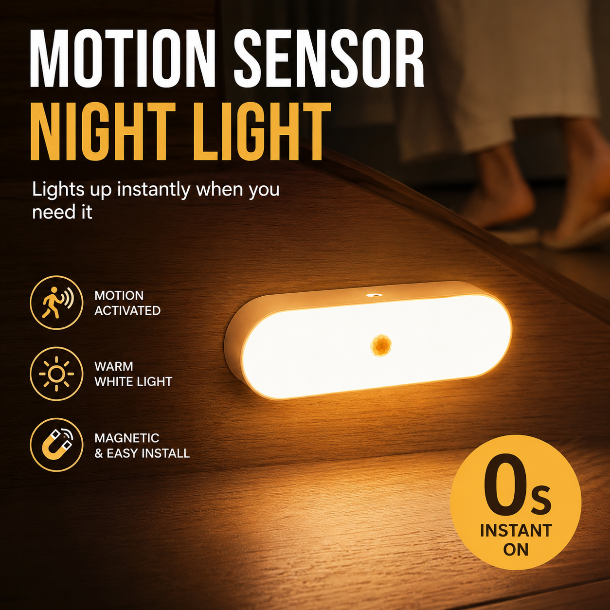 🚫 Stop Tripping in the Dark! Auto Motion Sensor Smart Night Light(Buy 3 Get 2 Free Today🔥)