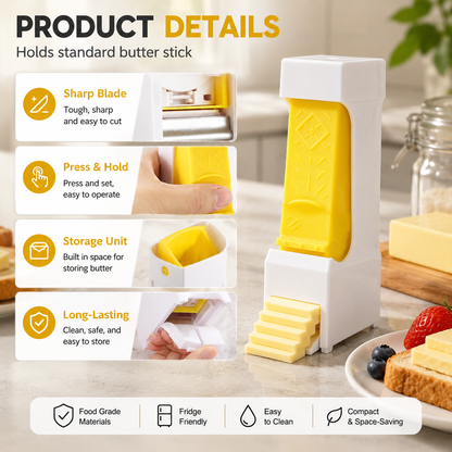 🧈 Still struggling with cold butter every morning?✨ One-Press Perfect Butter Slices! 🍞