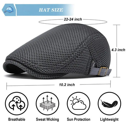 ⏰🔥Last Day 50% OFF! 🏠❄️Premium Breathable Flat Cap – Adjustable Newsboy Ivy Beret Summer Hat