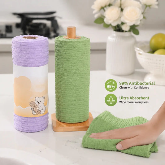 ⏰LIMITED TIME 50% OFF! 🏠🧼 No More Smelly Rags! 1 roll / 20 sheets Tearable Microfiber Cleaning Rolls