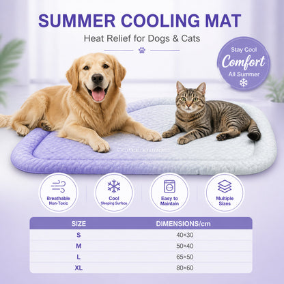 ⏰🔥Last Day 50% OFF! 🐶🐱❄️Self-Cooling Gel Mat for Dogs & Cats (Summer Heat Relief)
