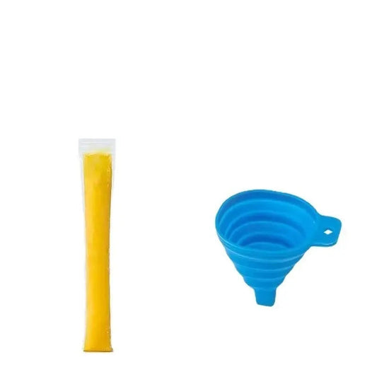 100PCS Transparent Popsicle Mold Bags - Leakproof Zip-Seal Disposable Freezer Tubes with Silicone Funnel, Kitchen Utensil for Freezing Juice, Frozen Fruit Pops Lolly & Ice Cream Moulds