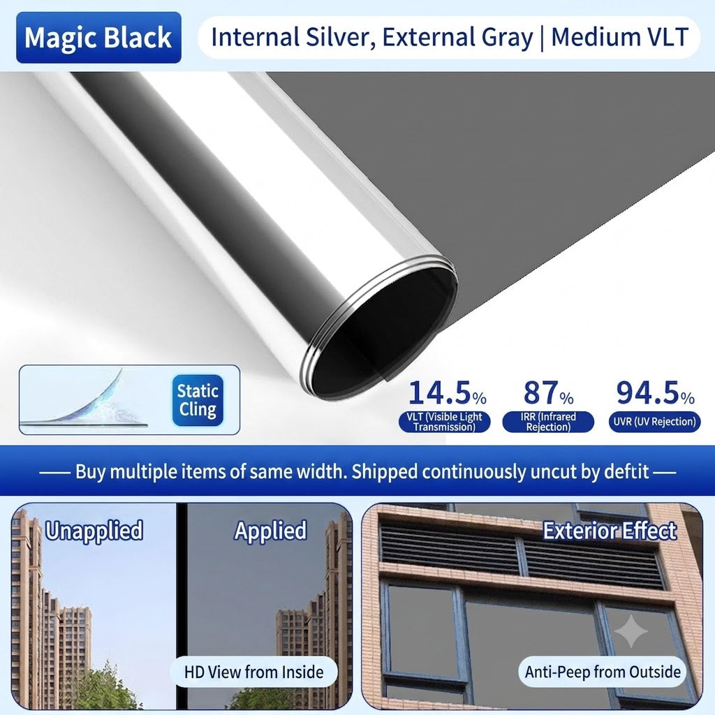 ⏰LIMITED TIME 50% OFF! 🏠 One-Way Mirror Window Film – Heat Control & UV Protection