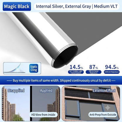 ⏰LIMITED TIME 50% OFF! 🏠 One-Way Mirror Window Film – Heat Control & UV Protection