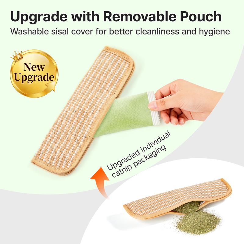 🌿Interactive Catnip Chew Toy | 6000mg Organic Catnip, Soft Sisal Scratching Kicker Toy for Indoor Kittens ✨