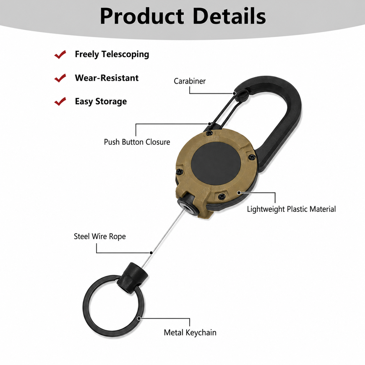 💥LAST DAY SALE 50%OFF💥🏆Retractable Key & Tool Holder
