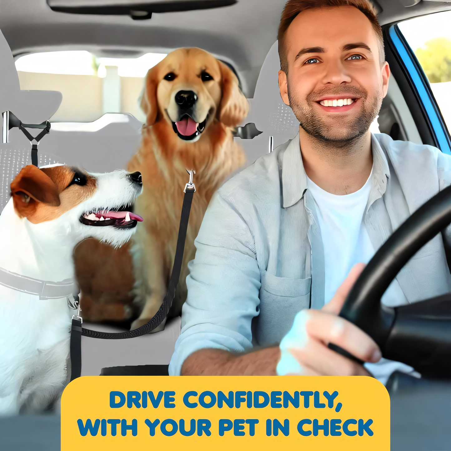 🐕 Protect Your Pup on Every Road Trip!🚗 Universal Fit Dog Car Seatbelt – Drive Safe