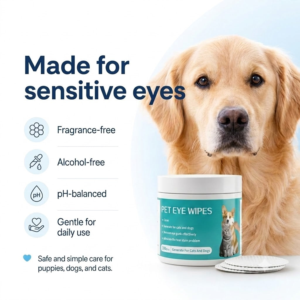 🐶 Clear Eyes, Happier Dog!  Anti-Tear Stain Wipes (⏰50% OFF)