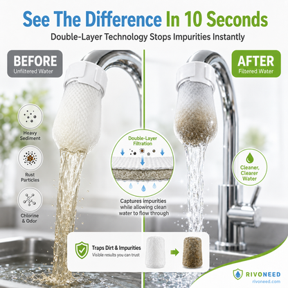 ⏰60% OFF! Anti‑Splash Faucet Cotton Filter | Remove Rust & Sediment