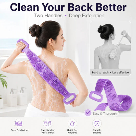 ⏰LIMITED TIME 50% OFF! 🏠🚫 Stop Struggling to Reach Your Back! Anti-Acne Double-Sided Silicone Scrubbers