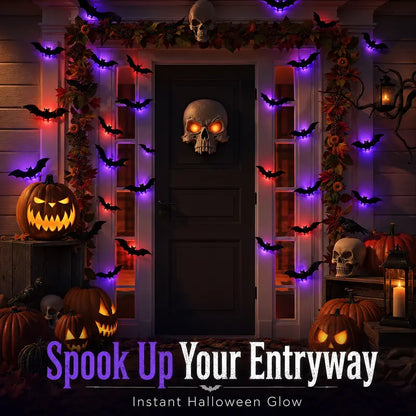 🦇 Create a Spooky Halloween Glow in Seconds! 🎃💡 3D Glowing LED Bats – Ultimate Halloween Decor!