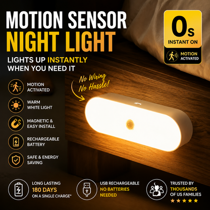 🚫 Stop Tripping in the Dark! Auto Motion Sensor Smart Night Light(Buy 3 Get 2 Free Today🔥)