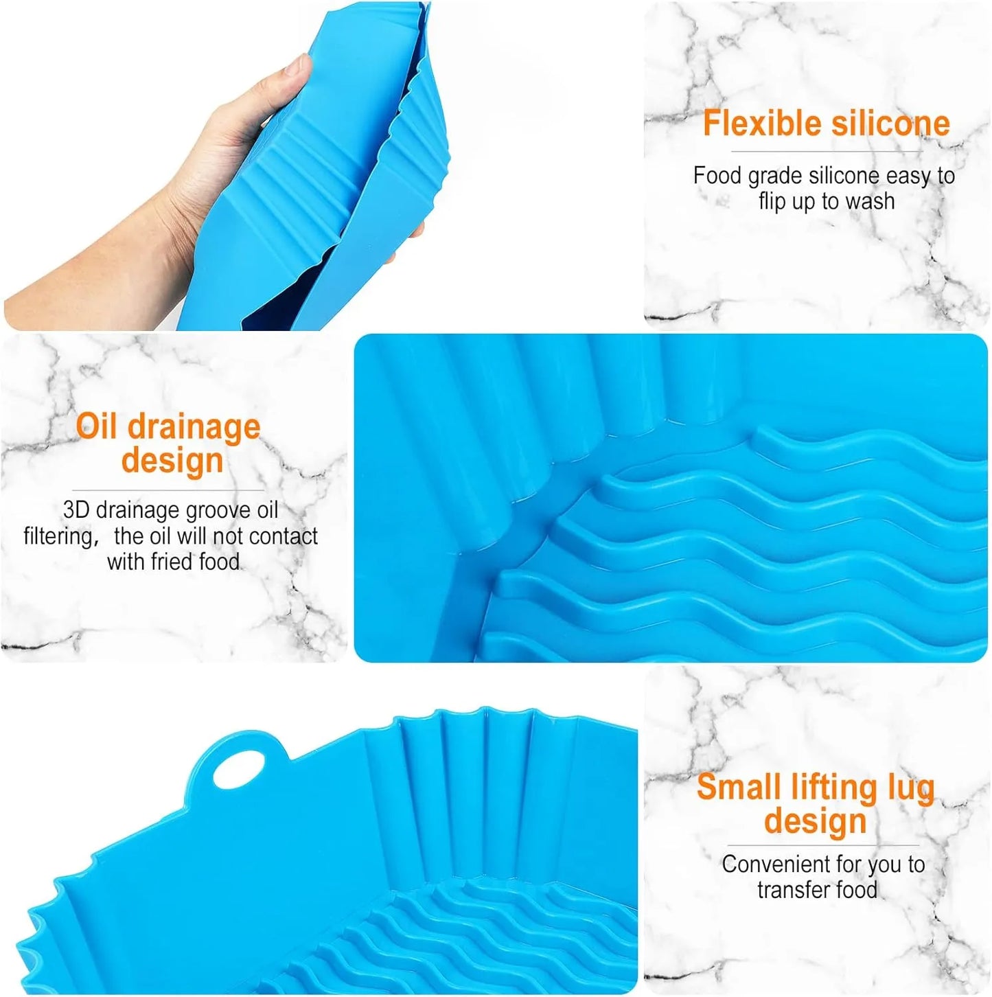 ❌ Stop Scrubbing Your Air Fryer! 🍳Reusable Heat-Resistant Silicone Liners (🔥Buy 1 Get 1 FREE Today)