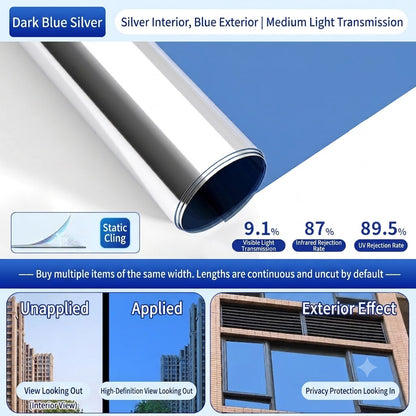 ⏰LIMITED TIME 50% OFF! 🏠 One-Way Mirror Window Film – Heat Control & UV Protection
