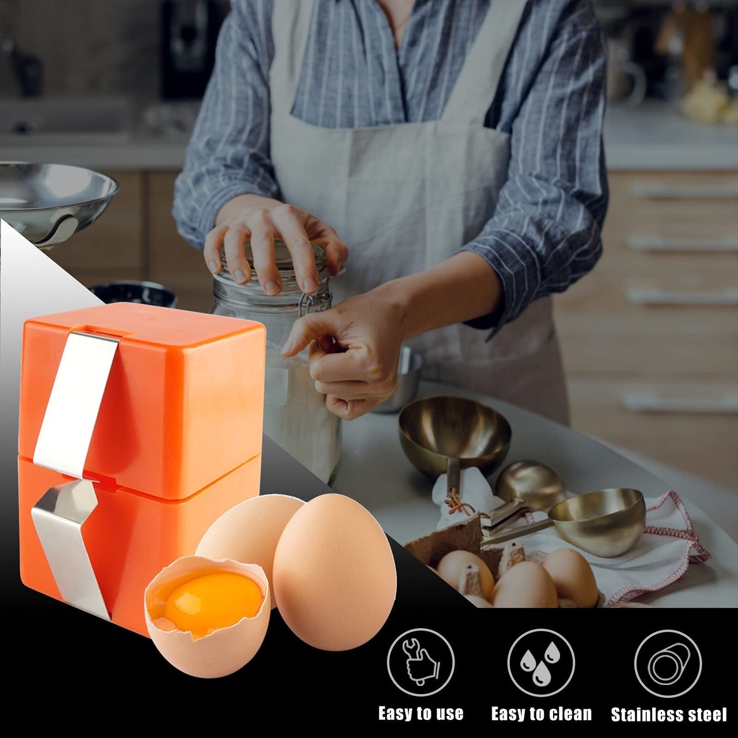 🍳Quick Egg Cracker Tool｜Fast & Clean Egg Opening