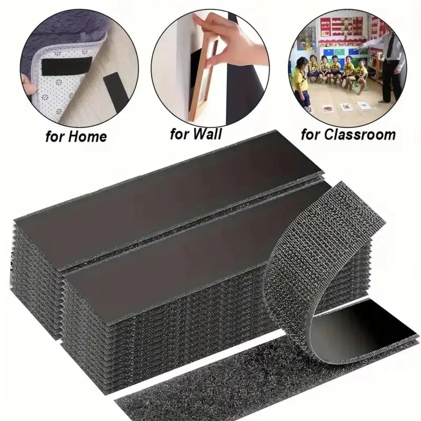 Transform Your Space with Heavy Duty Waterproof Double Sided Hook and Loop Strips - Perfect for Wall Decor, Picture Frames, and Cable Organization!