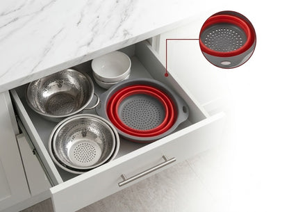 🥗Wash, Strain & Store-🧽 Foldable Silicone Colander