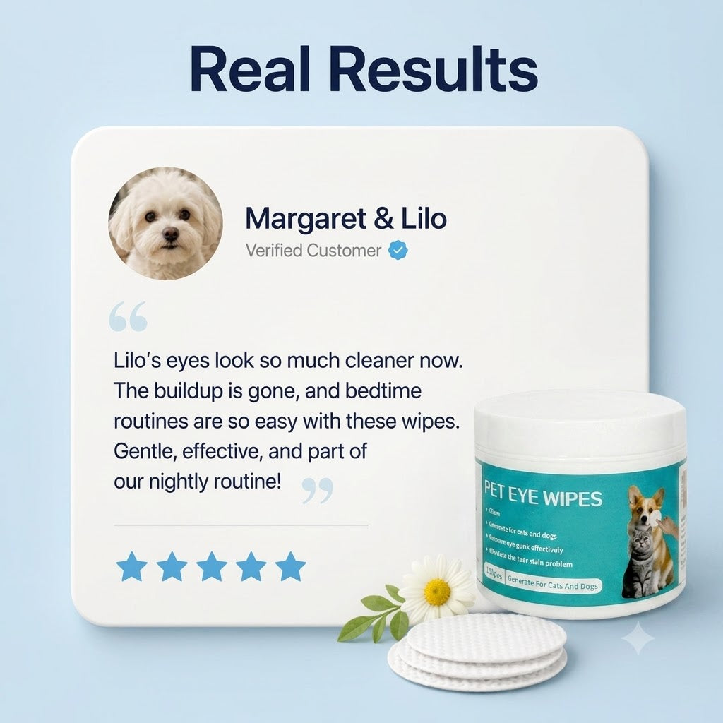 🐶 Clear Eyes, Happier Dog!  Anti-Tear Stain Wipes (⏰50% OFF)