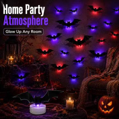 🦇 Create a Spooky Halloween Glow in Seconds! 🎃💡 3D Glowing LED Bats – Ultimate Halloween Decor!
