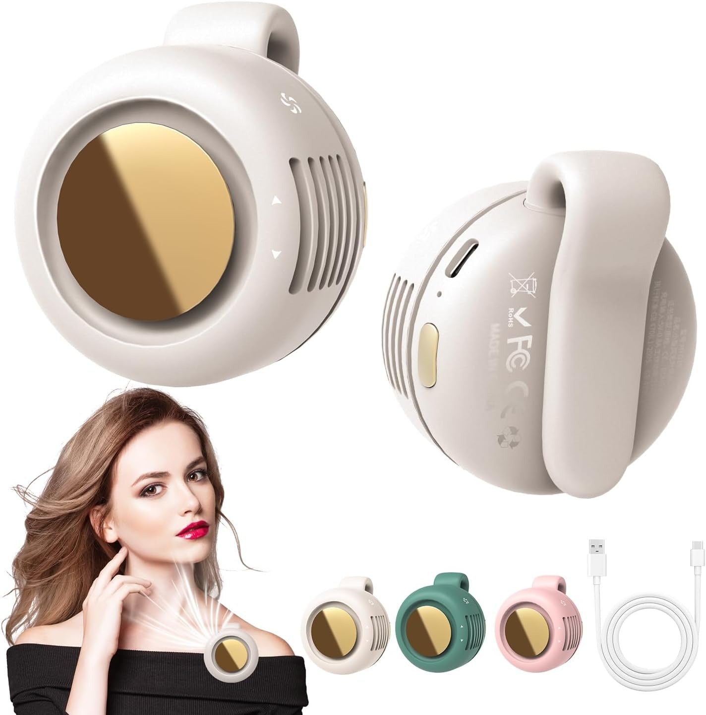 ⏰🔥Last Day 50% OFF! 🏠Hands-Free Bladeless Waist Clip Fan for Outdoor & Work