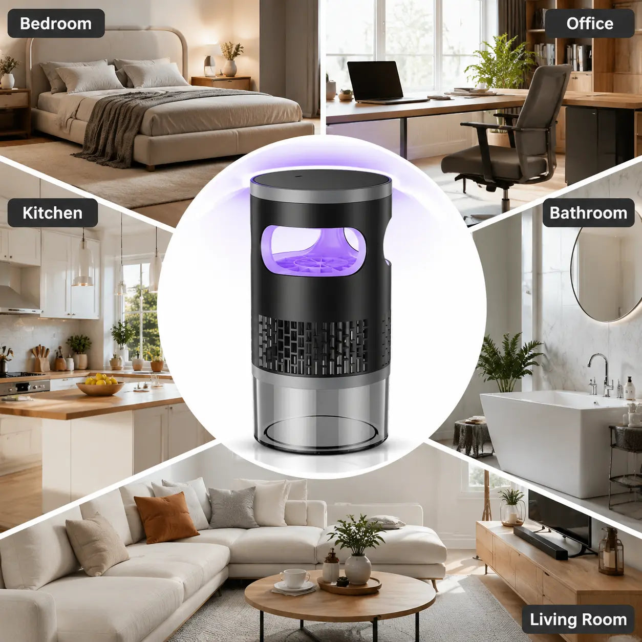 🚫 🦟No More Buzzing! Whisper-Quiet Non-Zapper Insect Trap (🔥50% OFF Today Only)