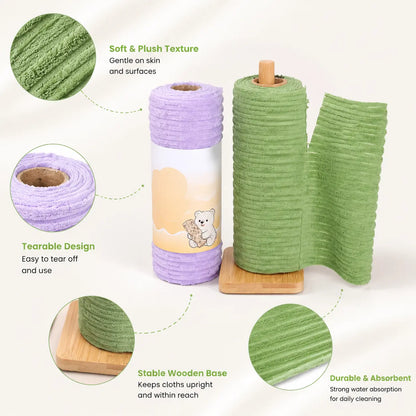 ⏰LIMITED TIME 50% OFF! 🏠🧼 No More Smelly Rags! 1 roll / 20 sheets Tearable Microfiber Cleaning Rolls