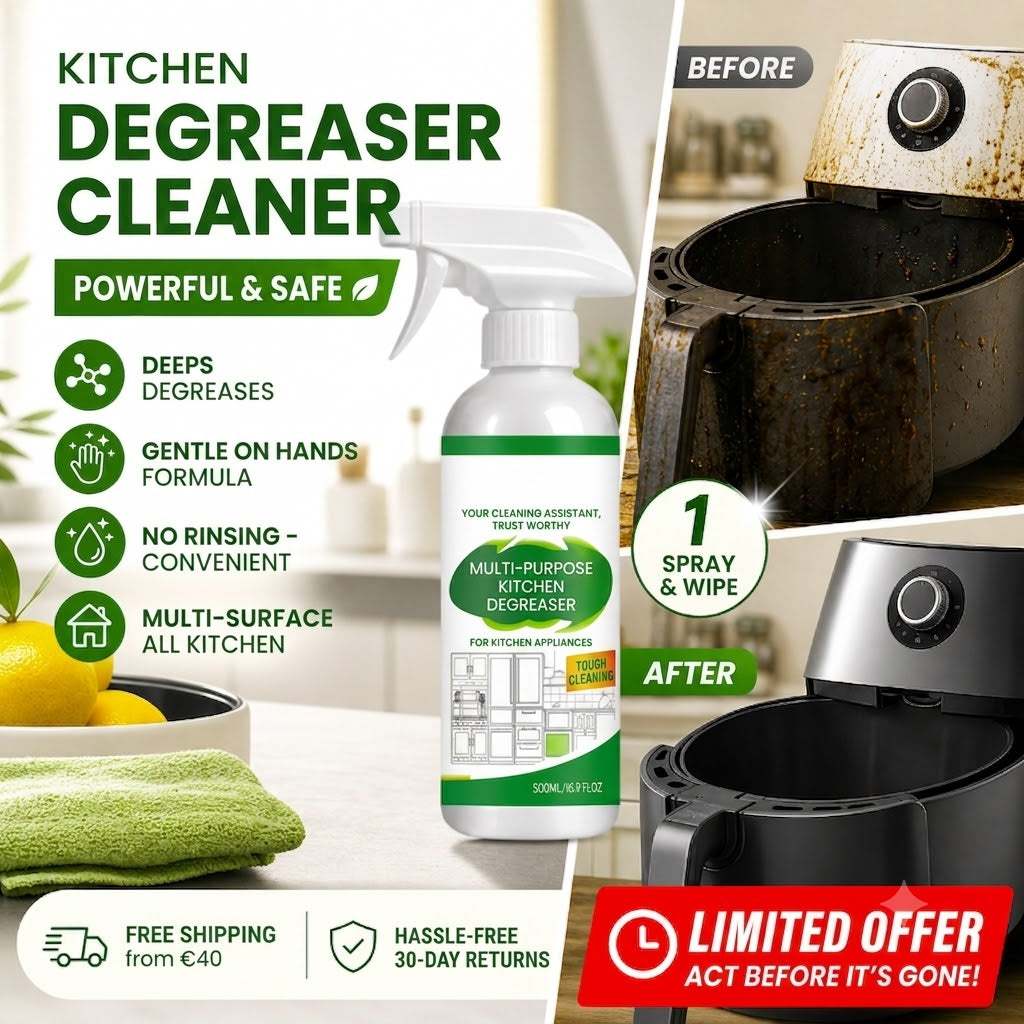 🍳 Say Goodbye to Tough Kitchen Grease!⚡ Just Spray, Wait & Wipe Away Grease! ✨