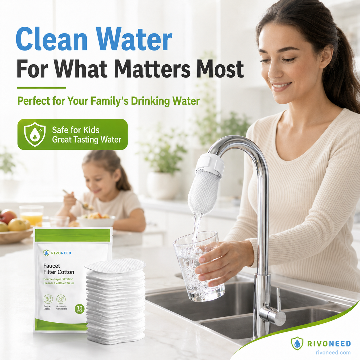 ⏰60% OFF! Anti‑Splash Faucet Cotton Filter | Remove Rust & Sediment