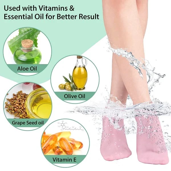 🧴 Pair with Your Lotion for Deep Moisture!🔥Women's Foot Care Silicone Socks