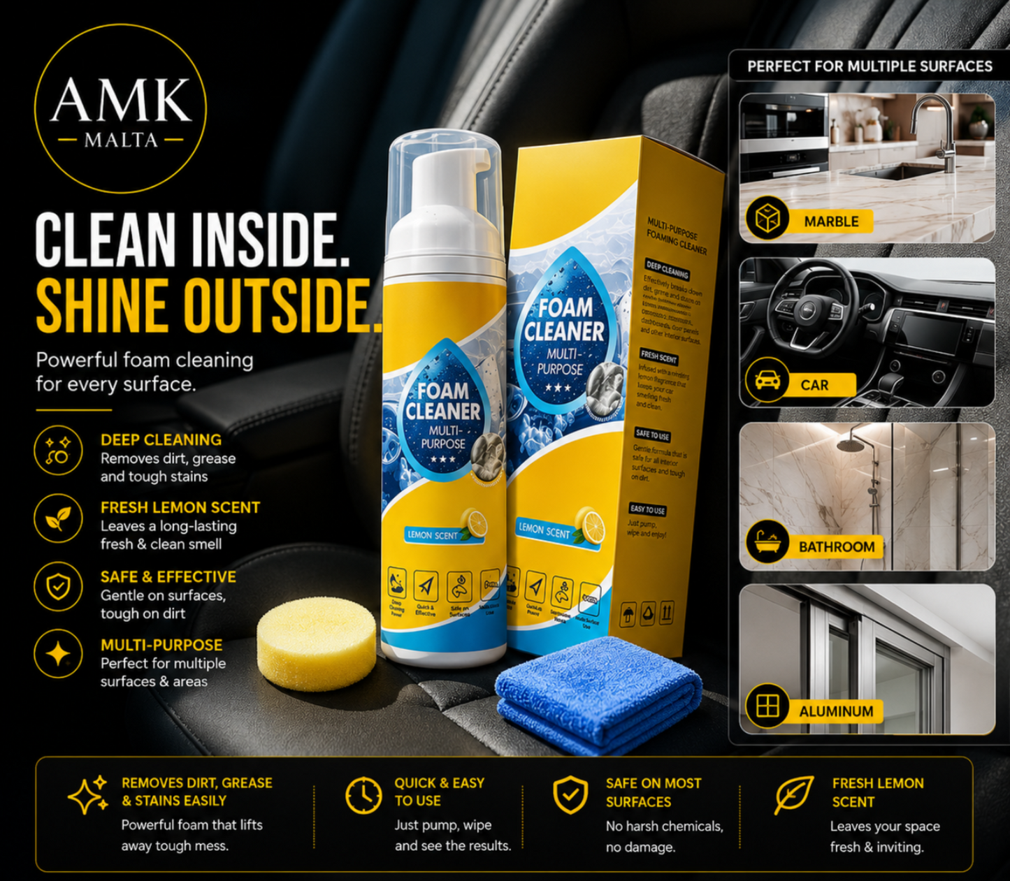 💥Last Day 50% OFF! 🫧4-in-1 Multi-Enzyme No-Rinse Foam Cleaner