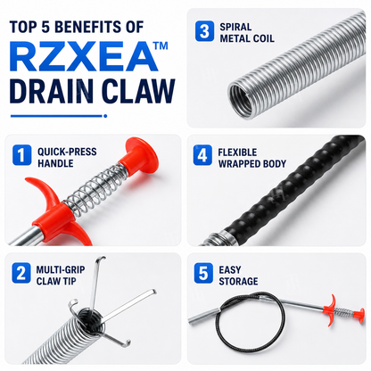 RZXEA™ Snake-Bone Memory Alloy Multi-Grip Drain Claw