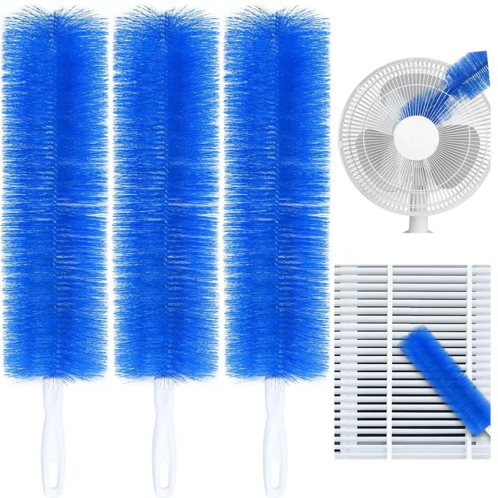 3 Counts Fan Cleaning Brush, Dust Removal Brush, Cleaning Brush, Bendable Microfiber Head, Reusable Dust Collector, Washable, Suitable for Ceiling Fan Blades (3 Pieces)