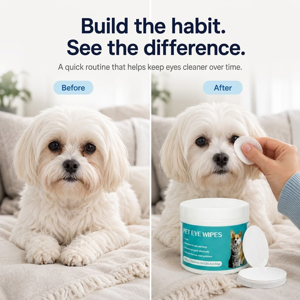 🐶 Clear Eyes, Happier Dog!  Anti-Tear Stain Wipes (⏰50% OFF)