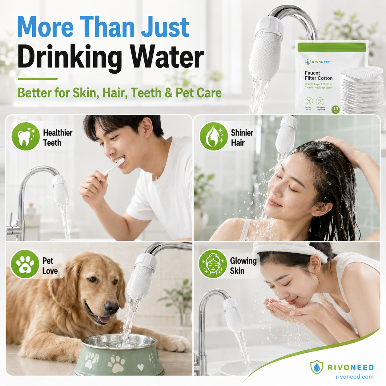 ⏰60% OFF! Anti‑Splash Faucet Cotton Filter | Remove Rust & Sediment