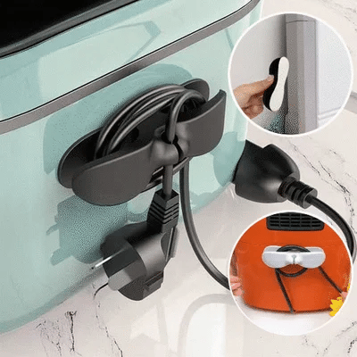 ⚡LAST DAY 50% OFF! Adhesive Cable Clips · 35K+ Sold! Strong Stick-On ABS, Safe Curve, Universal Kitchen Cable Organizer 🔌🧹