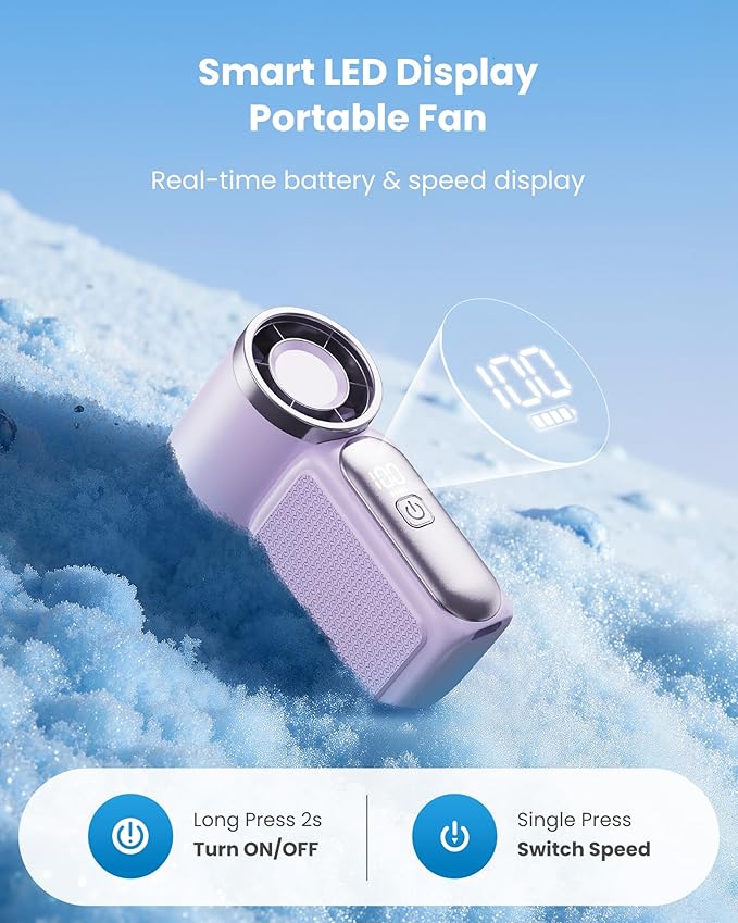 🥳2026 HOT SALE 50% OFF!🥳💨❄️  Pocket-Sized Turbo Handheld Fan with LED Display