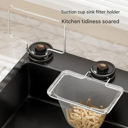 AIR U Suction Sink Strainer Holder with 50Pcs Food Catcher Filters No More Clogged Drains for RV Apartment Bathroom Kitchen Commercial Rotary Installation