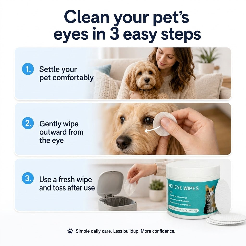 🐶 Clear Eyes, Happier Dog!  Anti-Tear Stain Wipes (⏰50% OFF)