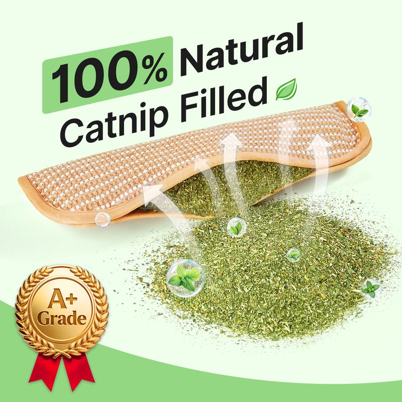 🌿Interactive Catnip Chew Toy | 6000mg Organic Catnip, Soft Sisal Scratching Kicker Toy for Indoor Kittens ✨