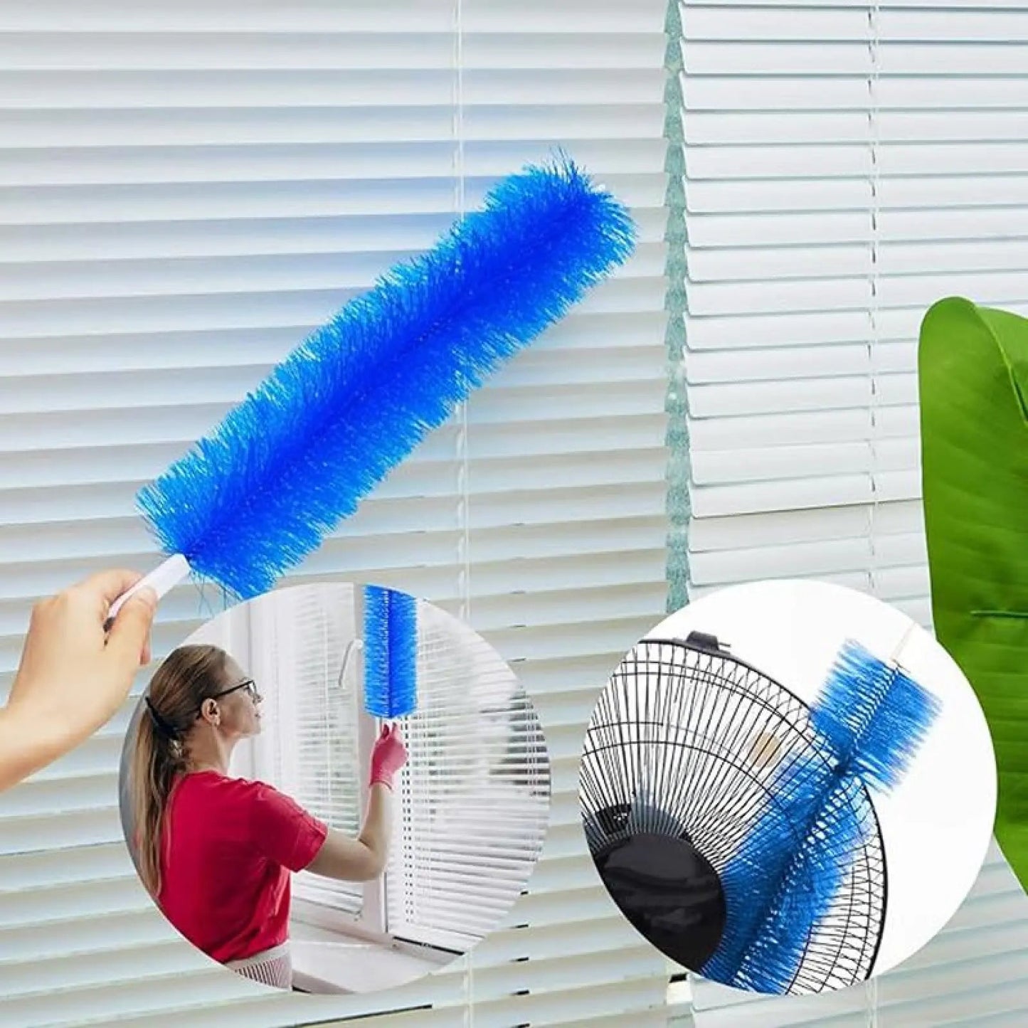 3 Counts Fan Cleaning Brush, Dust Removal Brush, Cleaning Brush, Bendable Microfiber Head, Reusable Dust Collector, Washable, Suitable for Ceiling Fan Blades (3 Pieces)